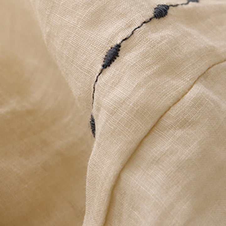 Pantalon large en coton avec cordon de serrage et broderie Buddha Stones Commute pour femme, longueur cheville, avec poches - image 6