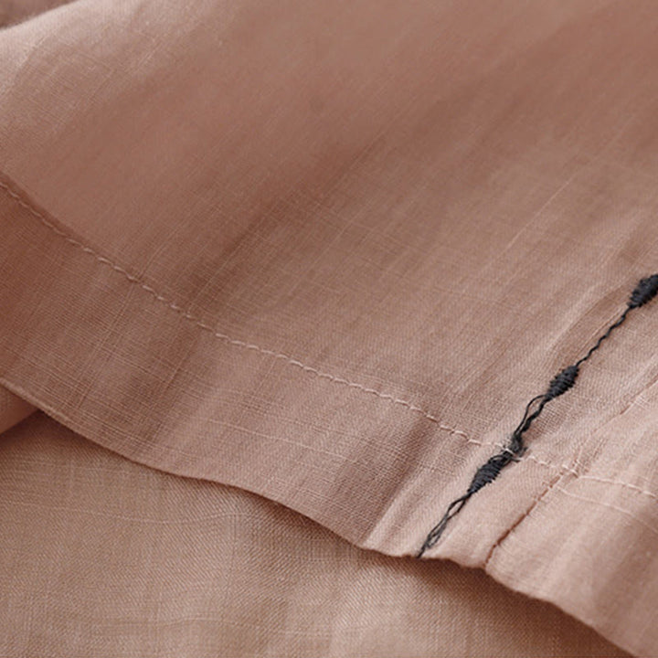 Pantalon large en coton avec cordon de serrage et broderie Buddha Stones Commute pour femme, longueur cheville, avec poches - image 14