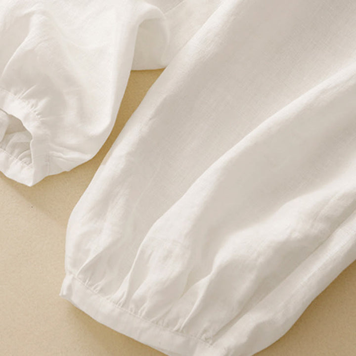 Pantalon longueur cheville en coton avec poches pour femme, couleur pure, style été Buddha Stones