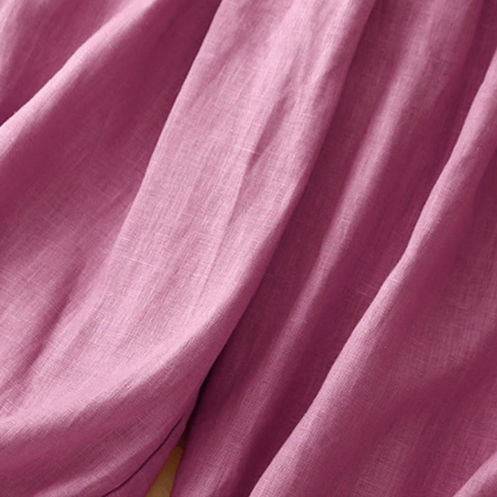 Pantalon longueur cheville en coton avec poches pour femme, couleur pure, style été Buddha Stones - image 5