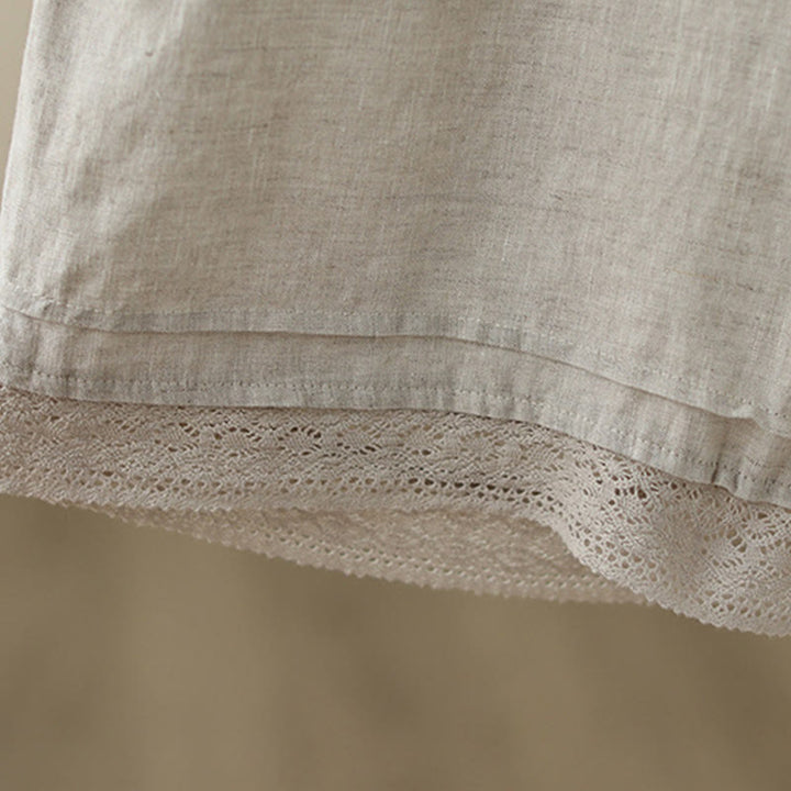 Pantalon large en coton avec poches pour femme , Buddha Stones , uni, en dentelle, patchwork, longueur 7-8 - image 8