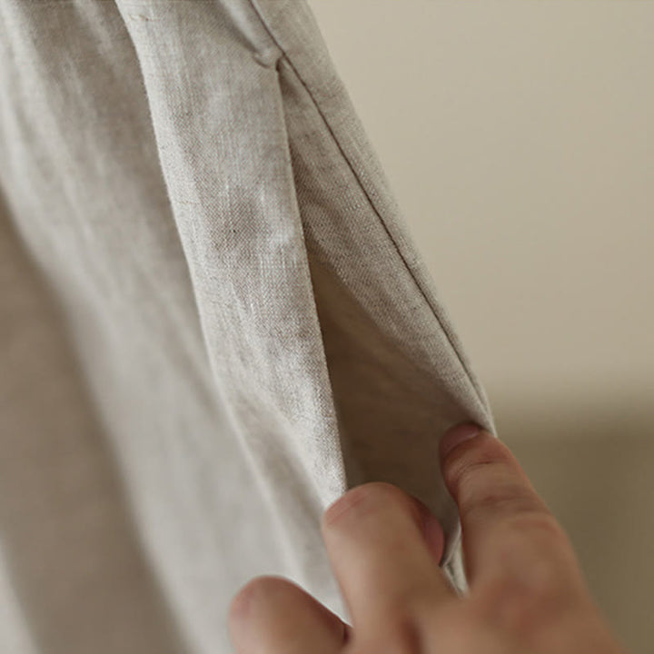 Pantalon large en coton avec poches pour femme , Buddha Stones , uni, en dentelle, patchwork, longueur 7-8 - image 7