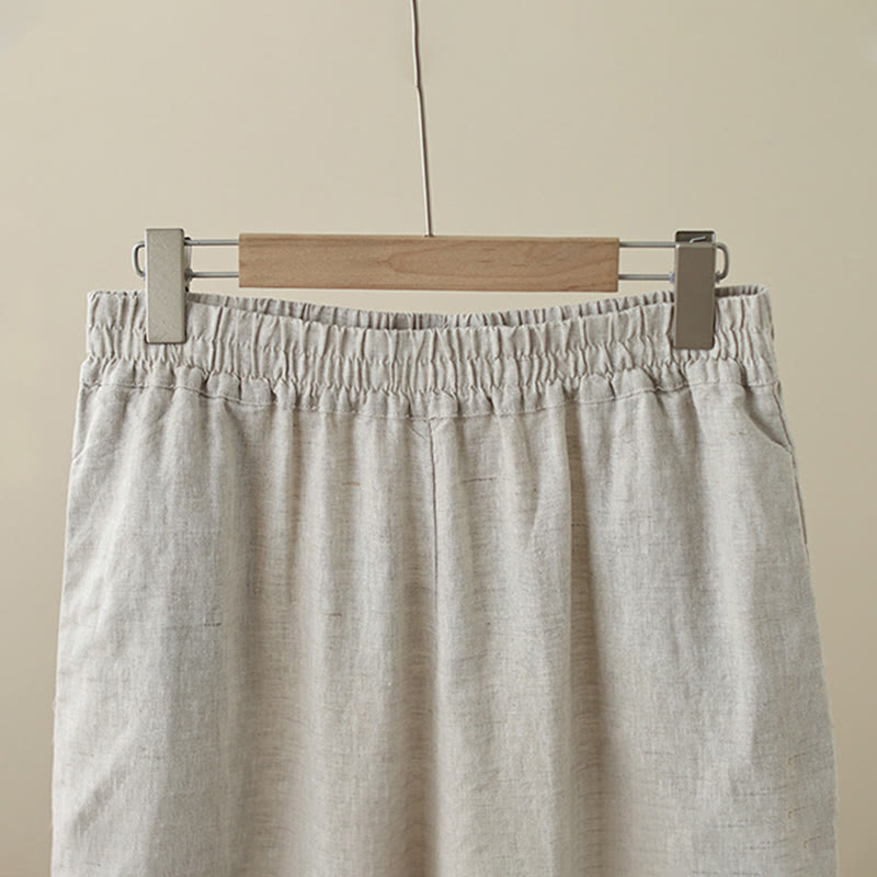 Pantalon large en coton avec poches pour femme , Buddha Stones , uni, en dentelle, patchwork, longueur 7-8