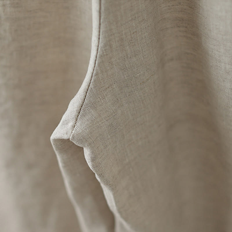 Pantalon large en coton avec poches pour femme , Buddha Stones , uni, en dentelle, patchwork, longueur 7-8 - image 9