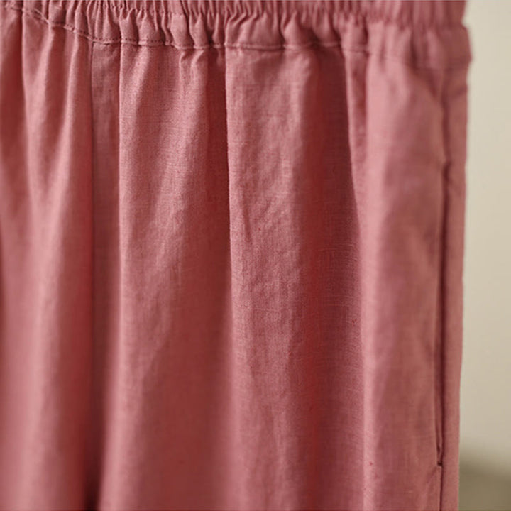 Pantalon large en coton avec poches pour femme , Buddha Stones , uni, en dentelle, patchwork, longueur 7-8 - image 12