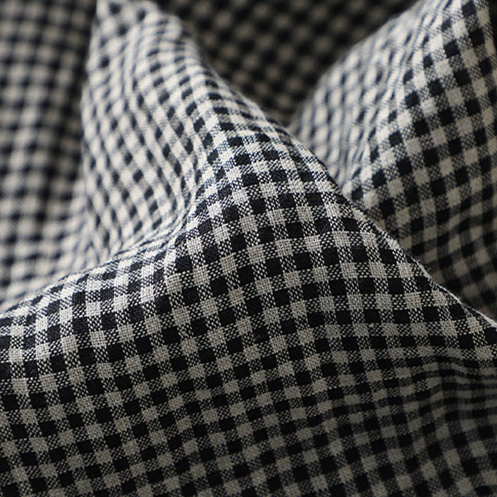 Pantalon décontracté à carreaux Buddha Stones pour femme, coupe ample, en coton et lin, avec poches, longueur 7-8 - image 11