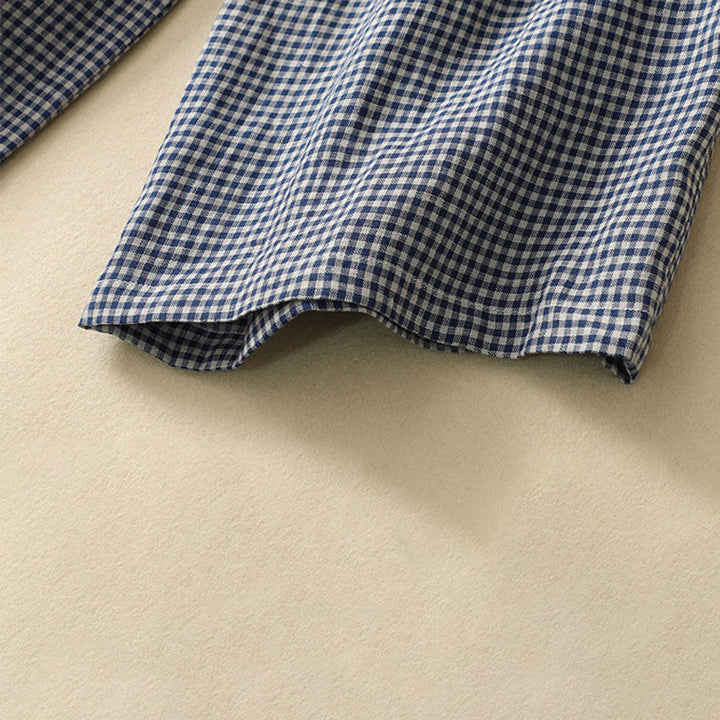 Pantalon décontracté à carreaux Buddha Stones pour femme, coupe ample, en coton et lin, avec poches, longueur 7-8 - image 7