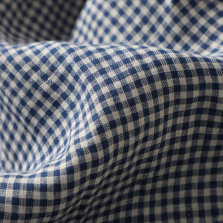 Pantalon décontracté à carreaux Buddha Stones pour femme, coupe ample, en coton et lin, avec poches, longueur 7-8 - image 4