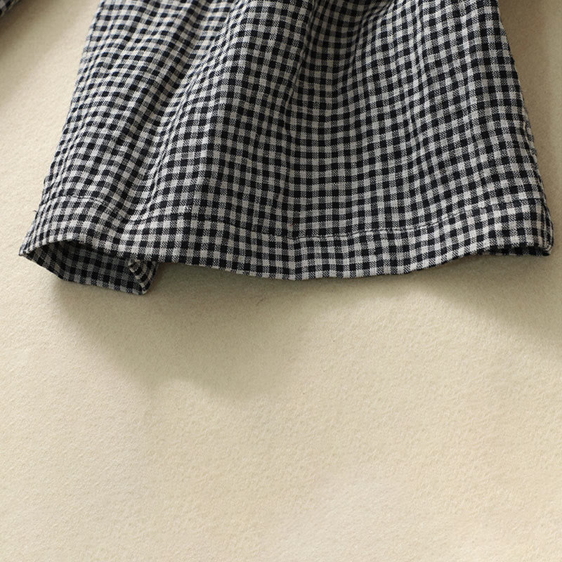 Pantalon décontracté à carreaux Buddha Stones pour femme, coupe ample, en coton et lin, avec poches, longueur 7-8 - image 12