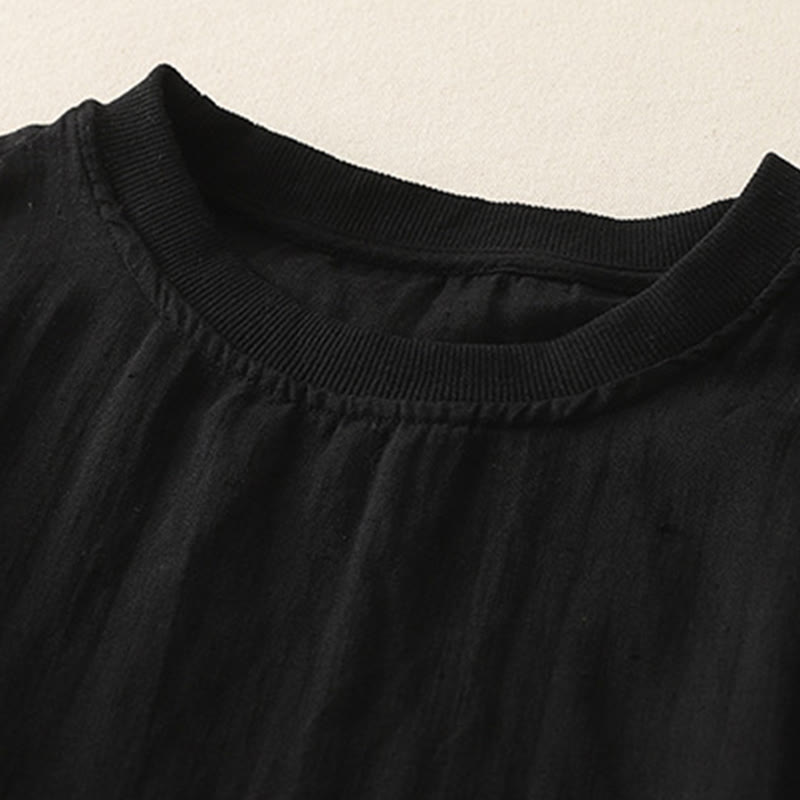 Chemise à manches courtes en polyester pour femme, motif Buddha Stones, col ras du cou et imprimé fil uni - image 9