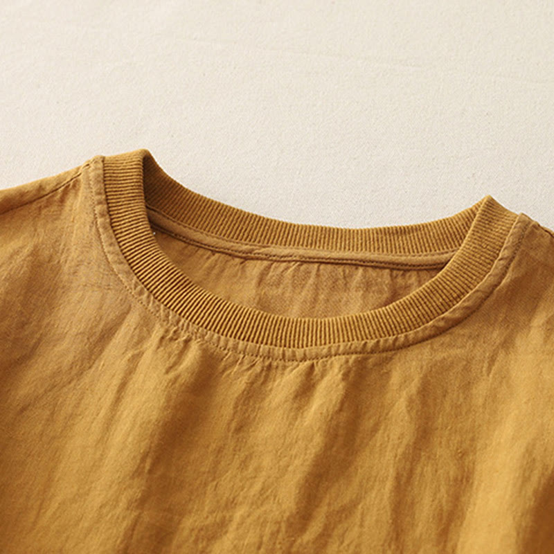 Chemise à manches courtes en polyester pour femme, motif Buddha Stones, col ras du cou et imprimé fil uni - image 13