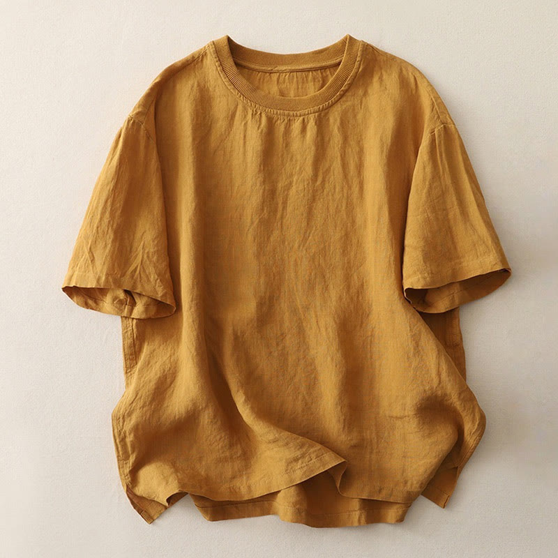 T-shirt à manches courtes en polyester pour femme, motif Buddha Stones, col rond uni. - verge d'or - US14，UK/AU18，EU46 (2XL) - image 12