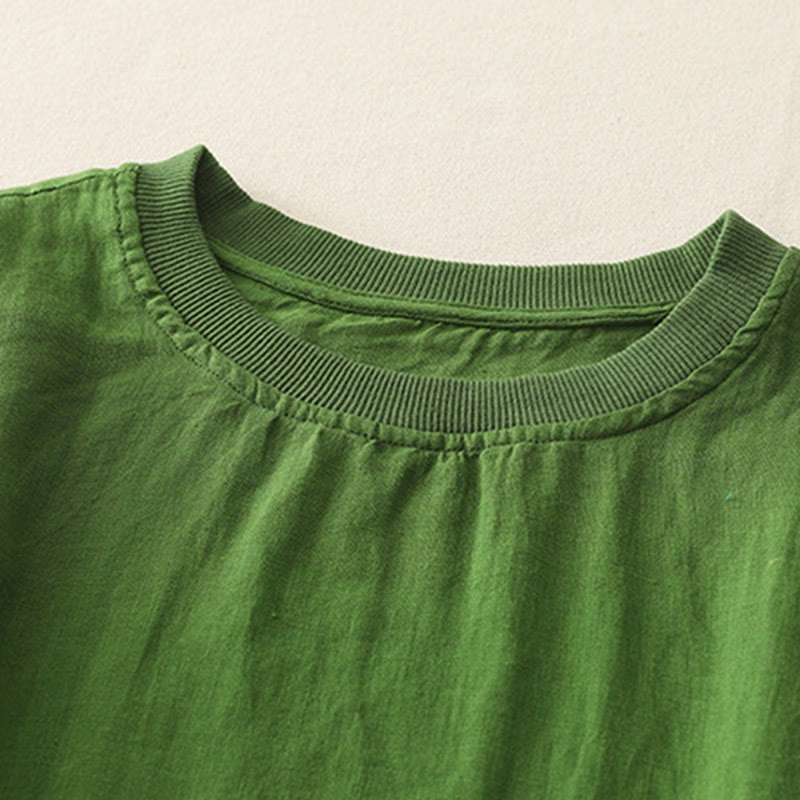 Chemise à manches courtes en polyester pour femme, motif Buddha Stones, col ras du cou et imprimé fil uni - image 17