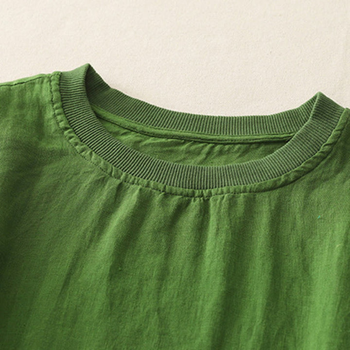 Chemise à manches courtes en polyester pour femme, motif Buddha Stones, col ras du cou et imprimé fil uni - image 17