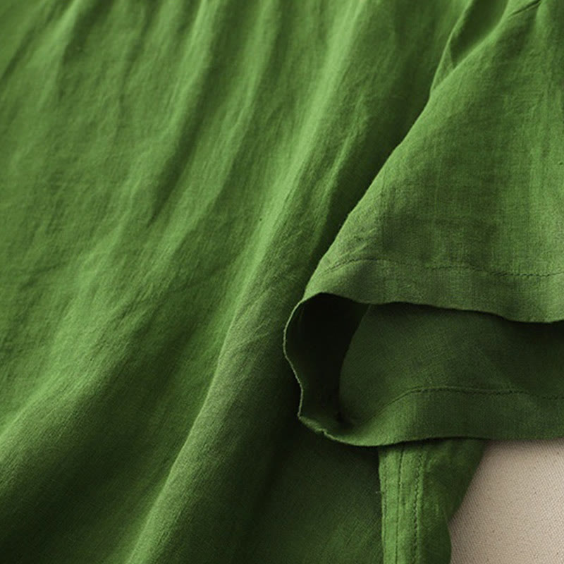 Chemise à manches courtes en polyester pour femme, motif Buddha Stones, col ras du cou et imprimé fil uni - image 19