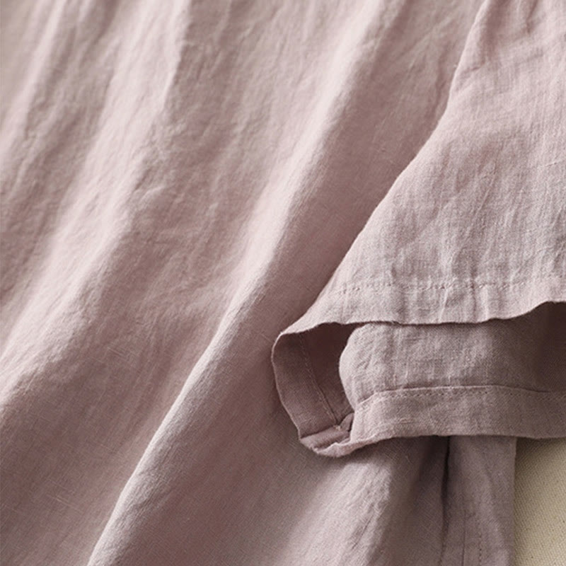 Chemise à manches courtes en polyester pour femme, motif Buddha Stones, col ras du cou et imprimé fil uni - image 22