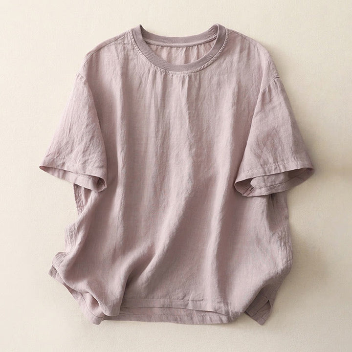 Chemise à manches courtes en polyester pour femme, motif Buddha Stones, col ras du cou et imprimé fil uni - Chardon - US14，UK/AU18，EU46 (2XL) - image 20