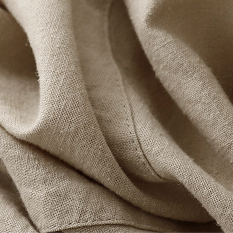 Pantalon court décontracté en coton à jambes larges et poches pour femme, style décontracté, couleur pure, Buddha Stones - image 2