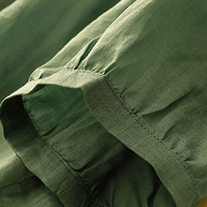 Chemise à manches trois-quarts pour femme, en mélange de matières, avec col rond et boutons, motif Buddha Stones - image 24