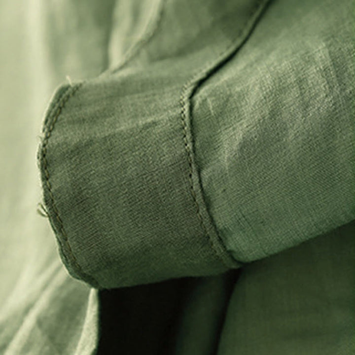 Chemise à manches trois-quarts pour femme, en mélange de matières, avec col rond et boutons, motif Buddha Stones - image 27
