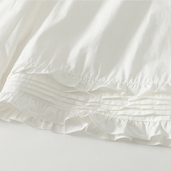 Pantalon en coton et lin pour femme avec poches, motif Buddha Stones, ourlet à volants, couleur pure - image 6