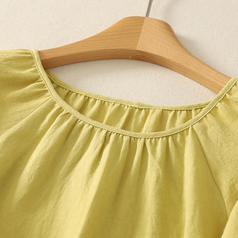 T-shirt d'été décontracté à manches courtes et col rond en coton pour femme Motif Buddha Stones - image 5