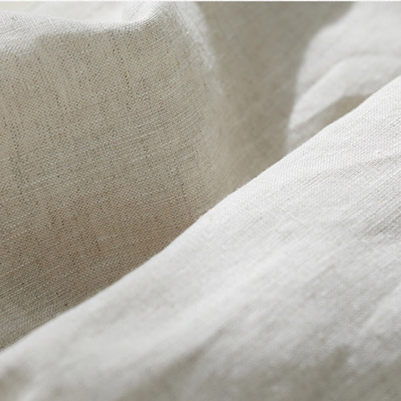 Pantalon court sarouel taille haute en coton et lin pour femme, couleur pure, avec poches, motif Buddha Stones Commute - image 11