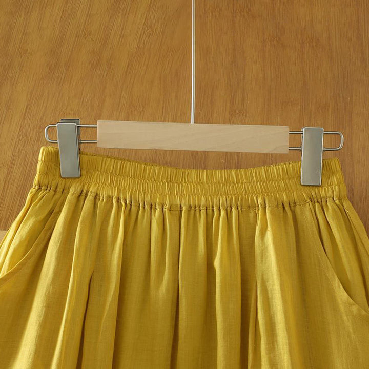 Pantalon harem pour femme, longueur cheville, avec poches, couleur pure et design simple, de la Buddha Stones Commute - image 1