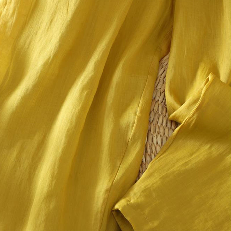 Pantalon harem pour femme, longueur cheville, avec poches, couleur pure et design simple, de la Buddha Stones Commute - image 3