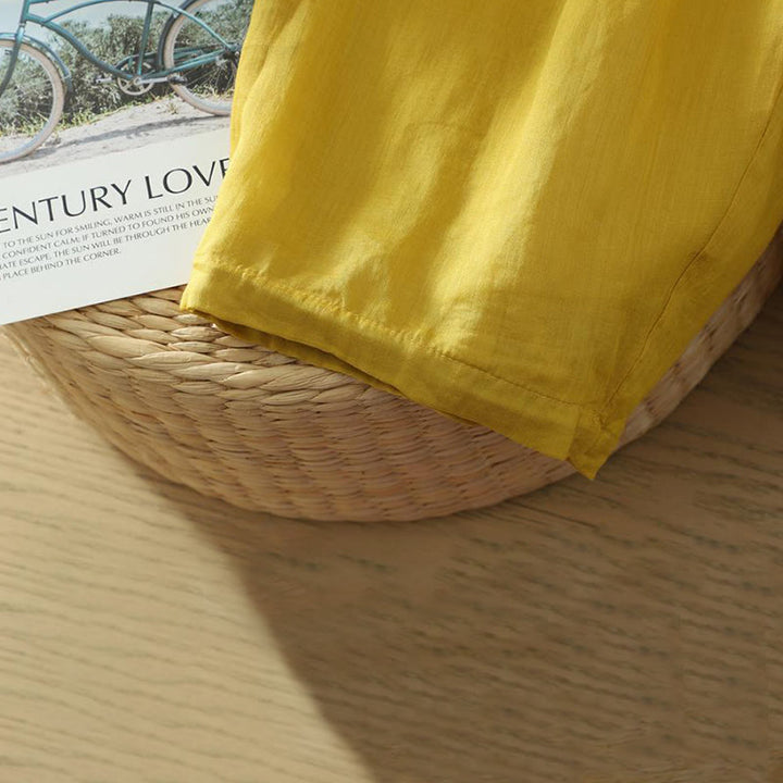 Pantalon harem pour femme, longueur cheville, avec poches, couleur pure et design simple, de la Buddha Stones Commute - image 4