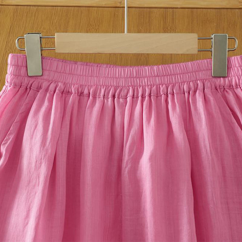 Pantalon harem pour femme, longueur cheville, avec poches, couleur pure et design simple, de la Buddha Stones Commute - image 16