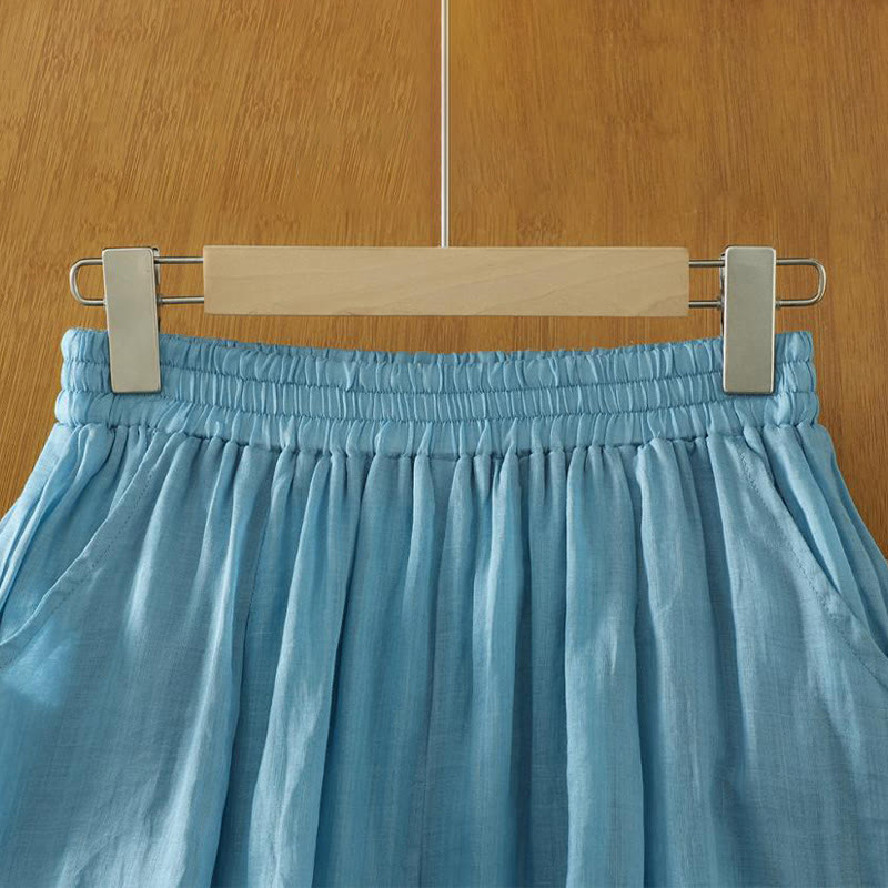 Pantalon harem pour femme, longueur cheville, avec poches, couleur pure et design simple, de la Buddha Stones Commute - image 21