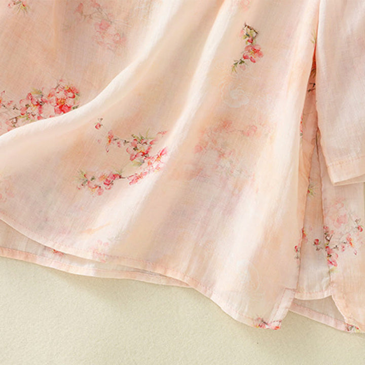 Chemise à manches trois-quarts en polyester pour femme, col ras du cou, imprimé plantes et Buddha Stones , motif grenouille - image 15