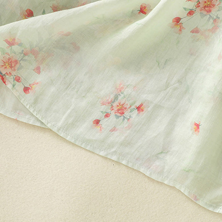 Chemise à manches trois-quarts en polyester pour femme, col ras du cou, imprimé plantes et Buddha Stones , motif grenouille - image 23