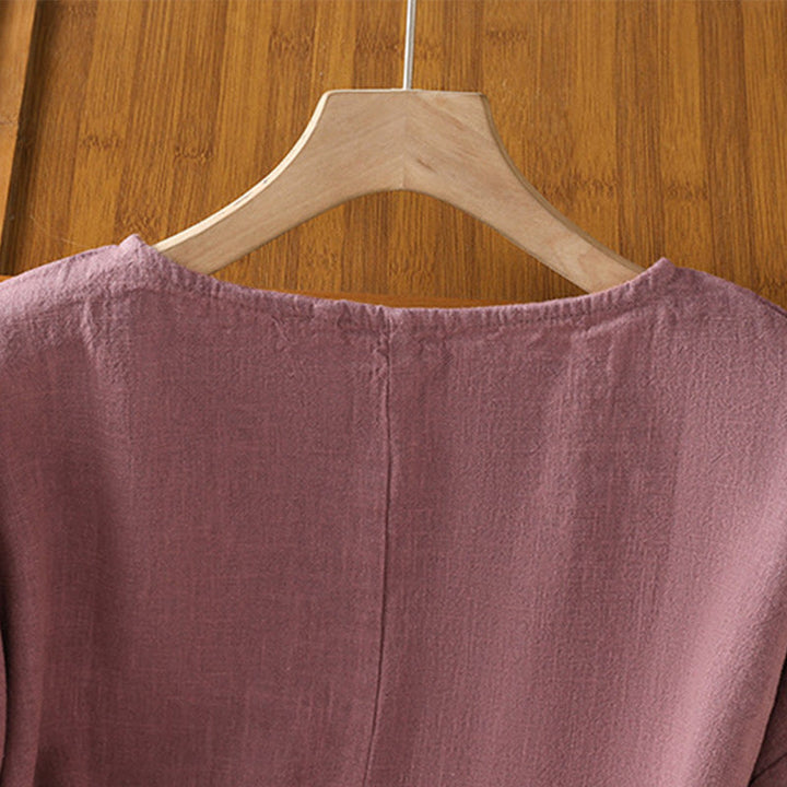 T-shirt d'été décontracté à manches courtes et col rond pour femme, en coton, motif Buddha Stones