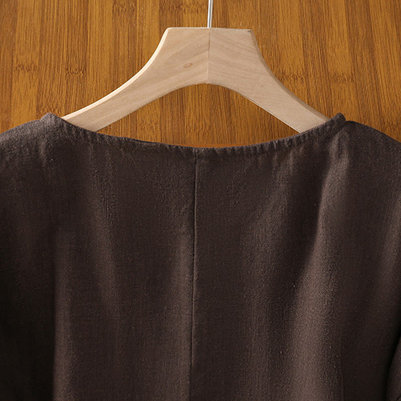 T-shirt d'été décontracté à manches courtes et col rond pour femme, en coton, motif Buddha Stones