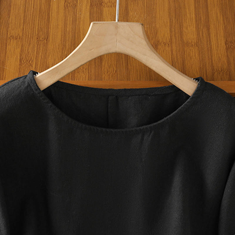 T-shirt d'été décontracté à manches courtes et col rond pour femme, en coton, motif Buddha Stones