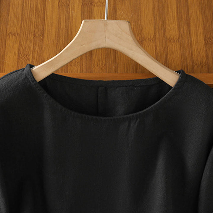 T-shirt d'été décontracté à manches courtes et col rond pour femme, en coton, motif Buddha Stones