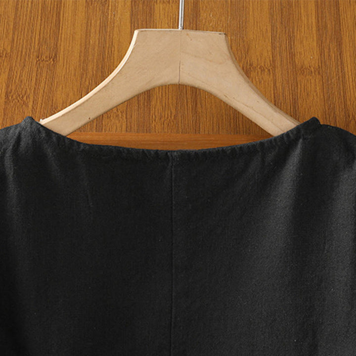 T-shirt d'été décontracté à manches courtes et col rond pour femme, en coton, motif Buddha Stones