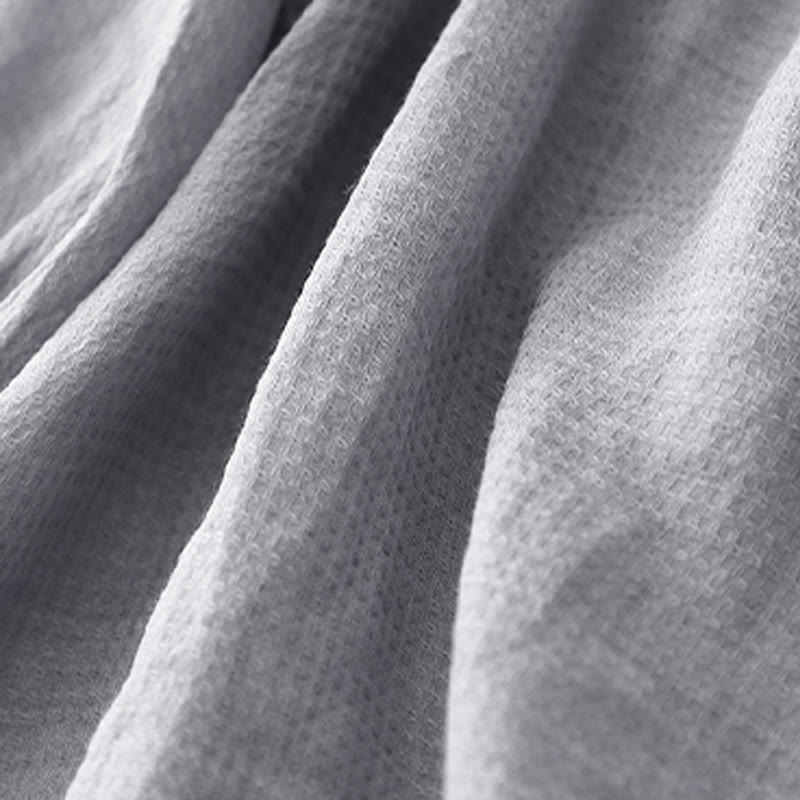 Chemise à manches trois-quarts en coton et lin pour femme, avec boutons à lacets et Buddha Stones - image 5