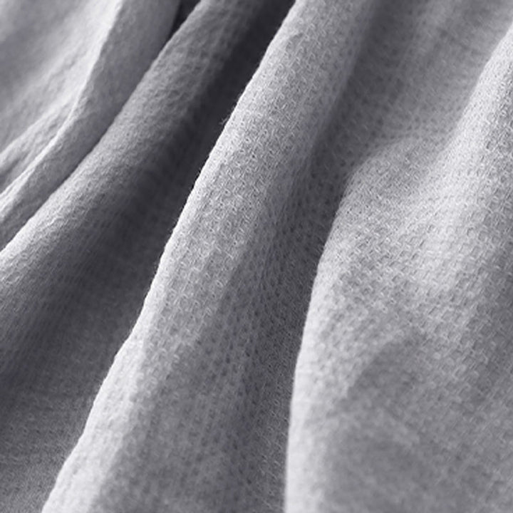 Chemise à manches trois-quarts en coton et lin pour femme, avec boutons à lacets et Buddha Stones - image 5