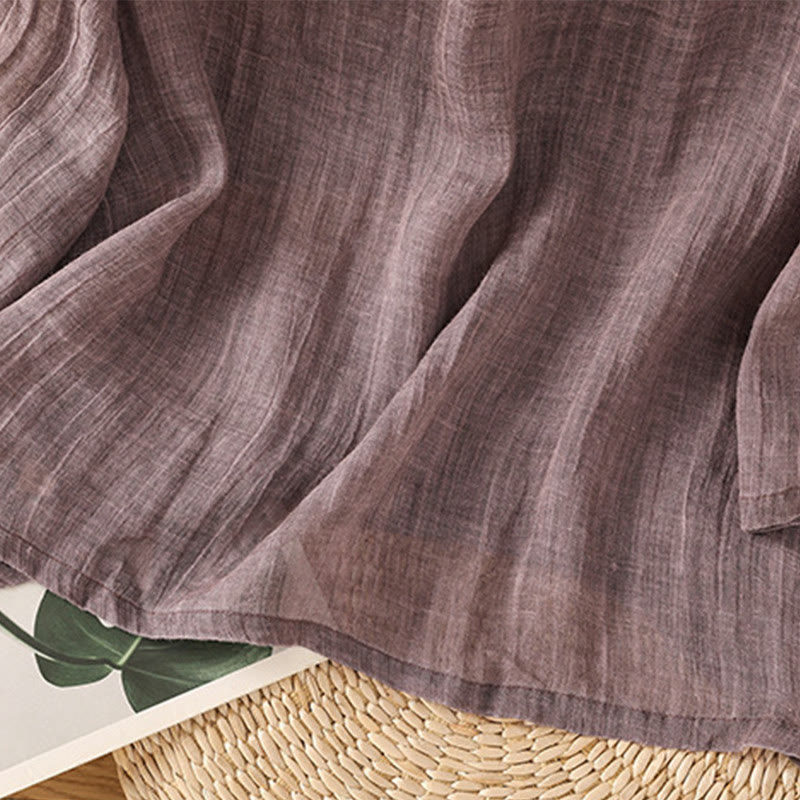 T-shirt décontracté d'été à col rond en coton et lin pour femme, motif Buddha Stones, manches trois-quarts - image 14