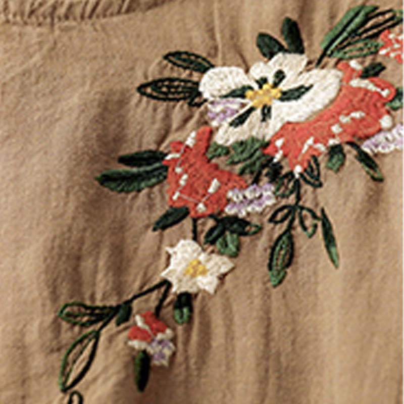 T-shirt d'été décontracté à manches courtes et col rond brodé Buddha Stones pour femme - image 6