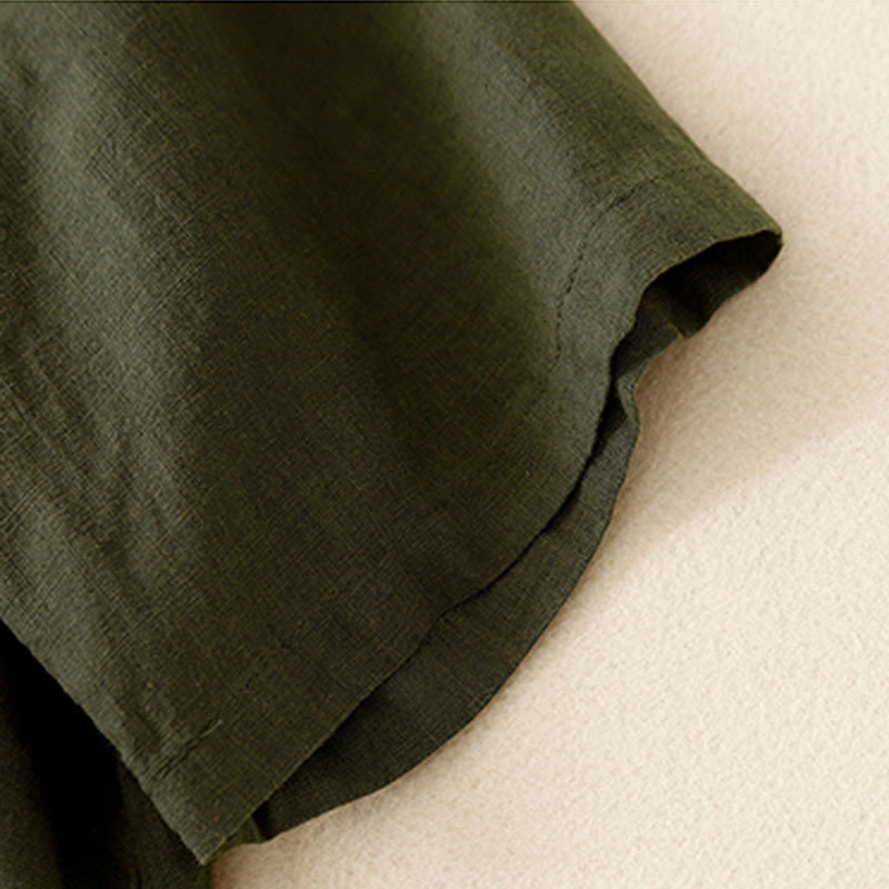 T-shirt d'été décontracté à manches courtes et col rond brodé Buddha Stones pour femme - image 20