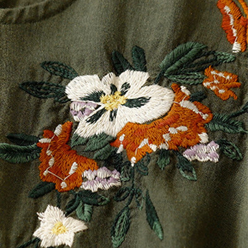 T-shirt d'été décontracté à manches courtes et col rond brodé Buddha Stones pour femme - image 21