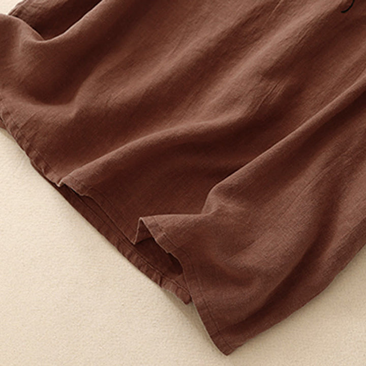 T-shirt d'été décontracté à manches courtes et col rond brodé Buddha Stones pour femme - image 24