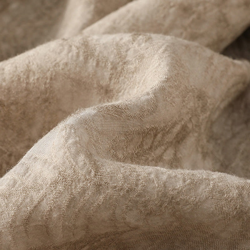Robe mi-longue décontractée en coton et polyester, style Buddha Stones , couleur unie, col ras du cou, cordon de serrage, manches mi-longues
