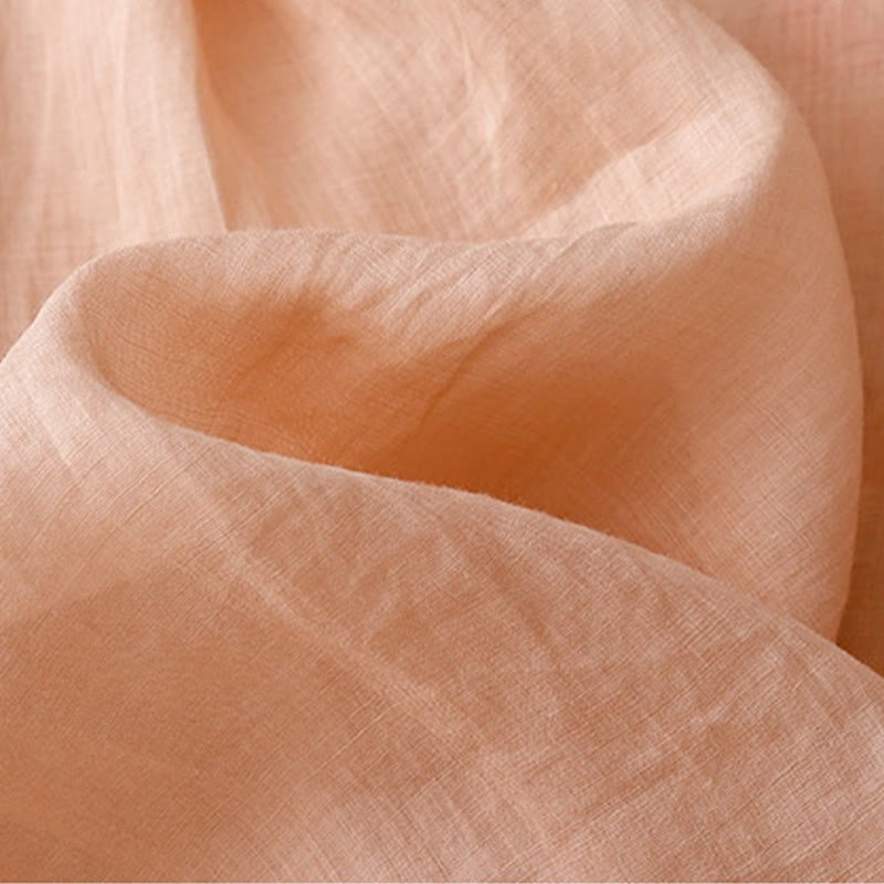 Chemise à manches trois-quarts en coton et lin pour femme, motif brodé de roses et de Buddha Stones - image 4