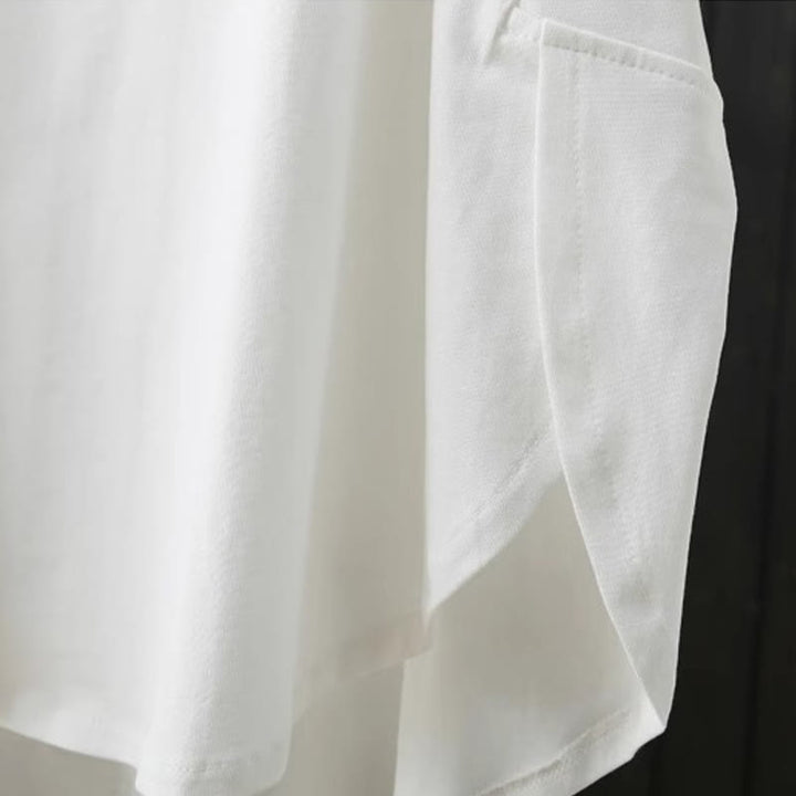 T-shirt décontracté à manches courtes et col rond pour femme, imprimé Buddha Stones , en coton, ample et uni, pour l'été - image 7