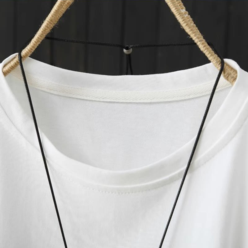 T-shirt décontracté à manches courtes et col rond pour femme, imprimé Buddha Stones , en coton, ample et uni, pour l'été - image 12